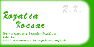 rozalia kocsar business card